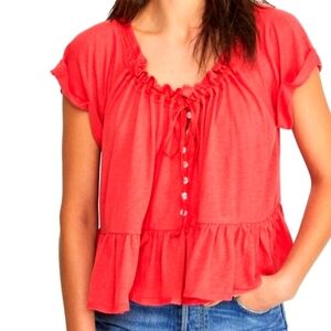 **NWT** FREE PEOPLE "CAMELIA" linen blend top